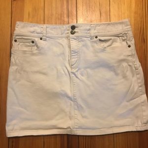 Loft white jean skirt
